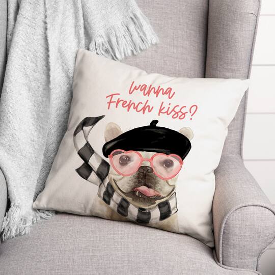 Wanna French Kiss Throw Pillow